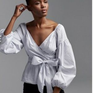 Striped off the shoulder blouse